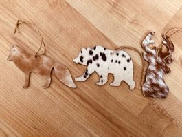 3er Set Tierische Dekohänger - Hirsch, Bär und Fuchs Natu...