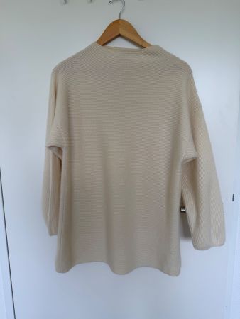 Kaschmir Damen Pullover Lana D‘Oro weiss gerippt