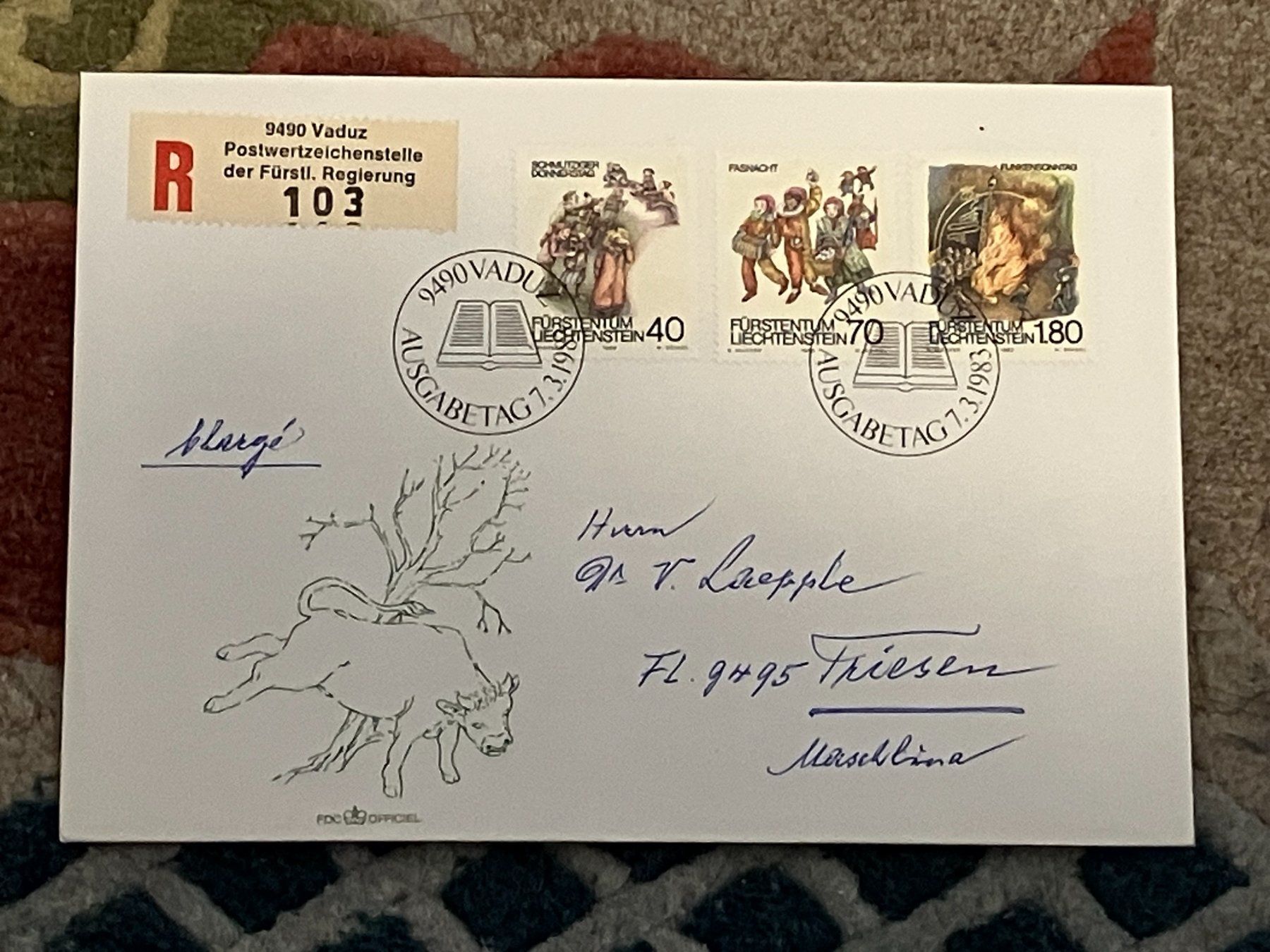 Tutti i francobolli: 1 Erstagsbrief LI Einschreiben 1983 – Nuovo (secondo la descrizione) da Koblenz venduto da Markenhimmel