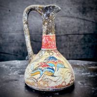 Vase grec peint à la main style période minoenne Copie musée