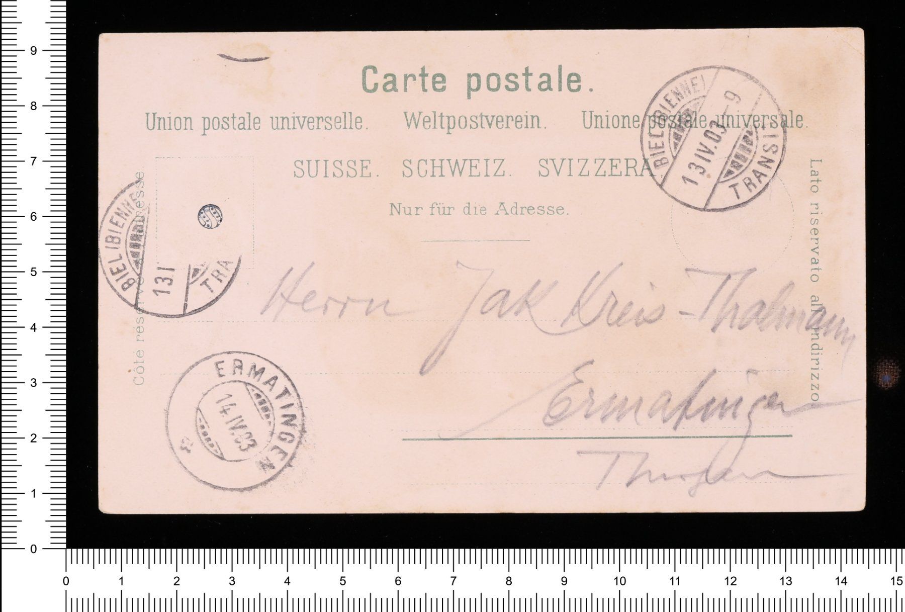 Cartoline postali: Souvenir de Bienne – Usato da Riehen venduto da Tignanello1 1