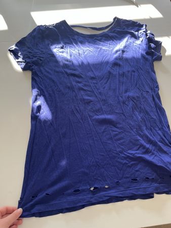 Pink Woman T-Shirt, Basic, Grösse S, Blau, Sommer Look