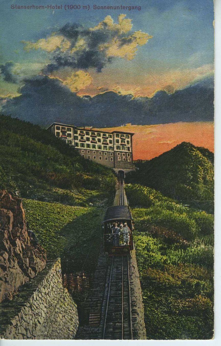 Ansichtskarten: Stanserhorn - Hotel und Stanserhornbahn – Gebraucht aus Schleitheim von Pmschlaate