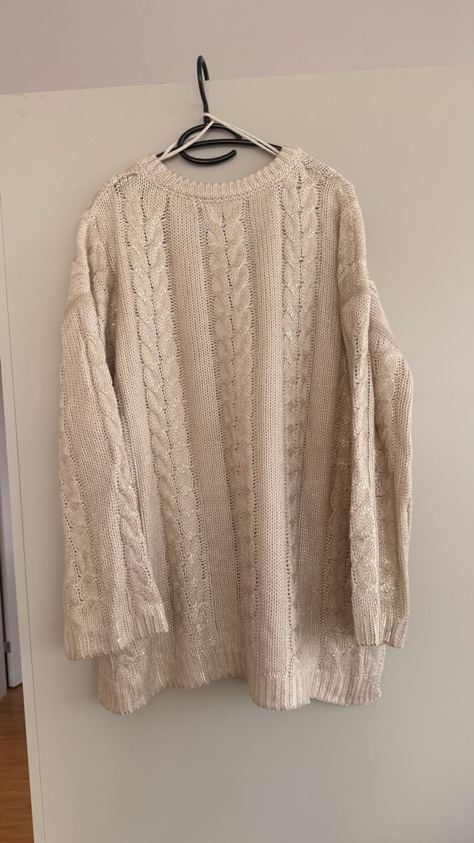 Maglioni & Felpe: Beiger Strickpullover mit Zopfmuster gr.L – Usato da Winterthur venduto da -BeHappy24- 6
