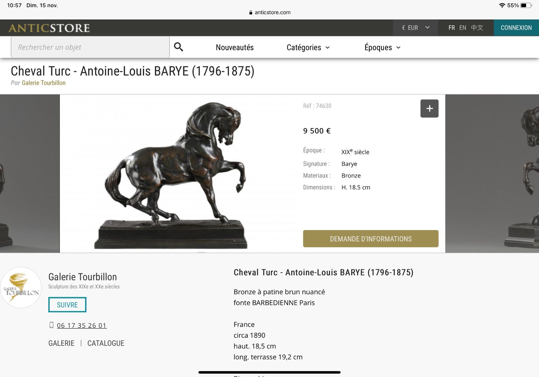 Skulpturen & Statuen: Barye Pferd / Barbedienne / Barye cheval Turc – Gebraucht aus La Heutte von Mikeller74 9