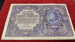 Seltene 1000 Polnische Mark Banknote, Jahrgang 1919 top!