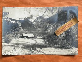 Winterliche Vintage-Postkarte 1915 der Ort ist nicht bekannt
