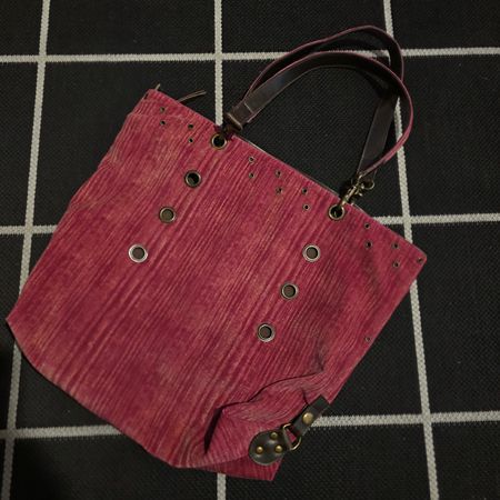 Sac Vintage Y2K Toile Bordeaux/Rose Délavé boheme boho bag 
