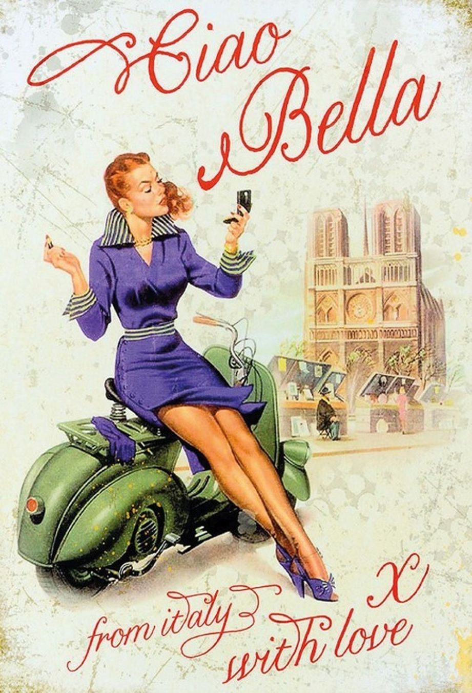 Insegne: Blechschild-CIAO BELLA FROM ITALY WITH L – Nuovo e nell'imballaggio originale da Rupperswil venduto da big-one-sale