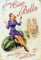 Blechschild-CIAO BELLA FROM ITALY WITH L