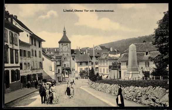 Cartes postales: AK Liestal, Oberes Tor mit Bauerndenkmal – D'occasion à Berlin par bartko-reher