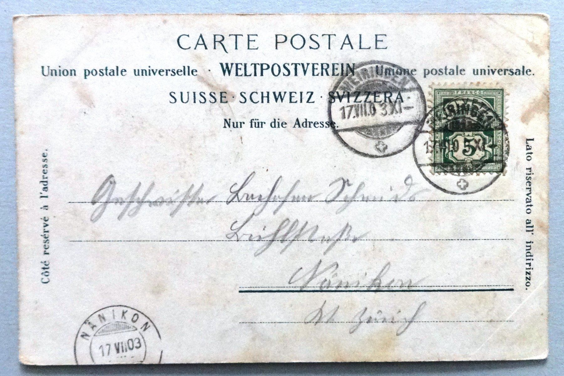 Cartoline postali: Die Aareschlucht bei Meiringen – Difettoso da Fétigny venduto da Billy2miny 1