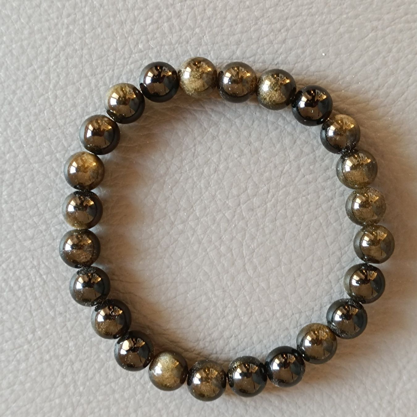 Bracciali & Braccialetti: Silber-Obsidian Armband Mineralien Stein – Nuovo (secondo la descrizione) da Altdorf SH venduto da Dossenbach 1