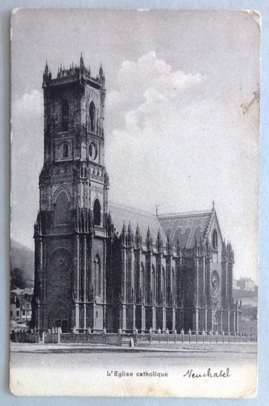Ansichtskarten: Neuchâtel, L'Eglise catholique – Defekt aus Fétigny von Billy2miny