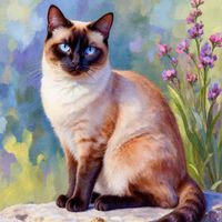 Diamond Painting Siamkatze, blauen Augen 40x40 cm