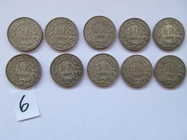 10 alte silber 2 Fränkler 1921 - 1941