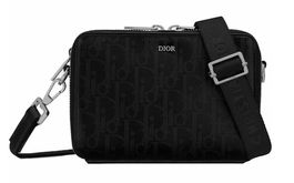 Sacoche Dior Homme toile jacquard noir neuve