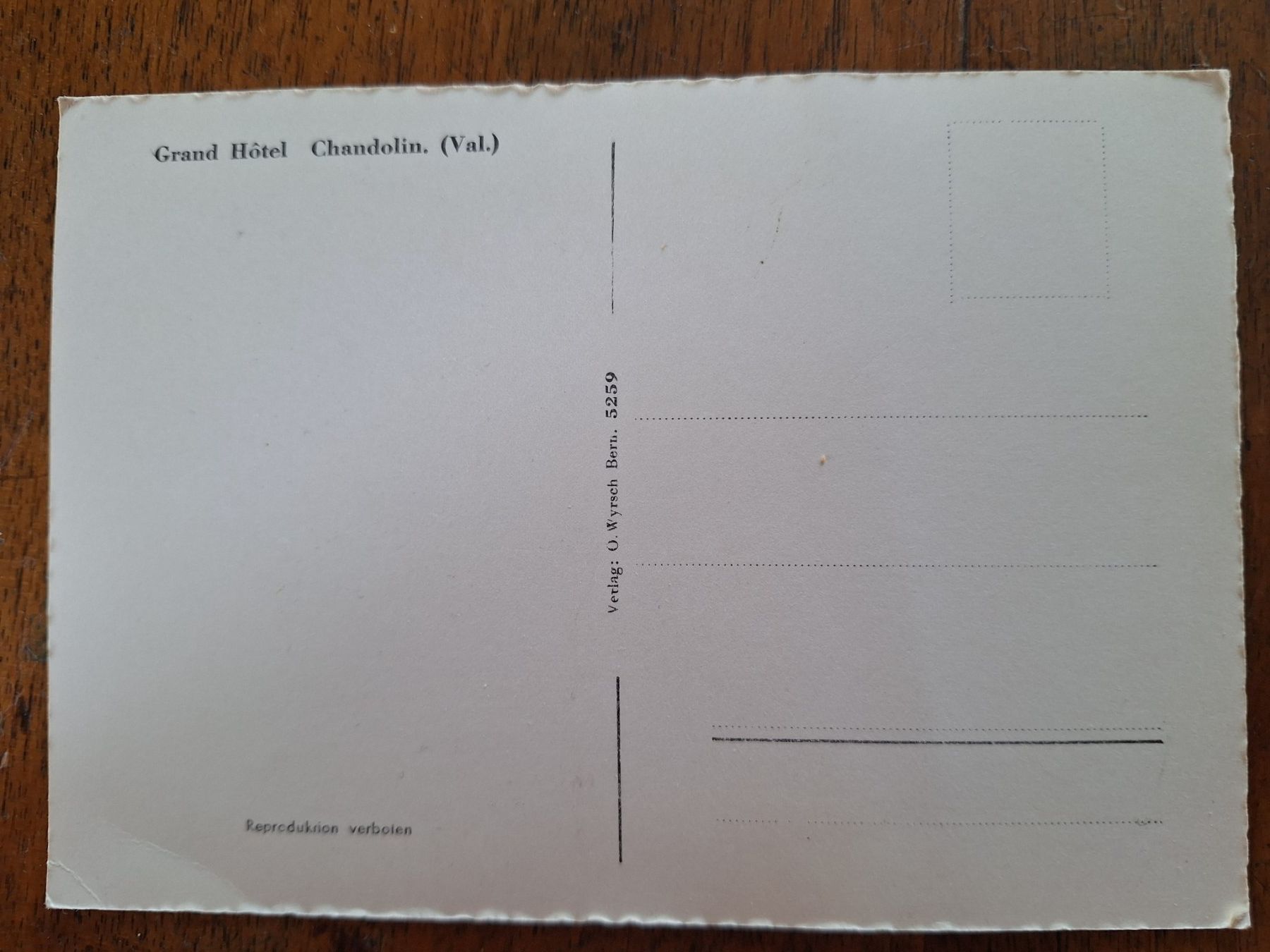 Cartoline postali: CHANDOLIN GRAND HOTEL – Usato da Bevaix venduto da bohrap 1