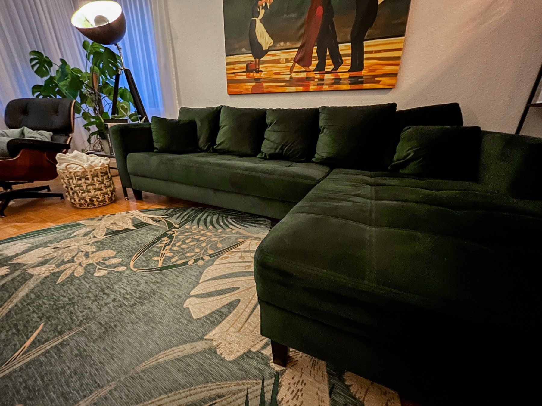 Divani: Ecksofa mit grünem Samt – Usato da Fällanden venduto da the_braun 2