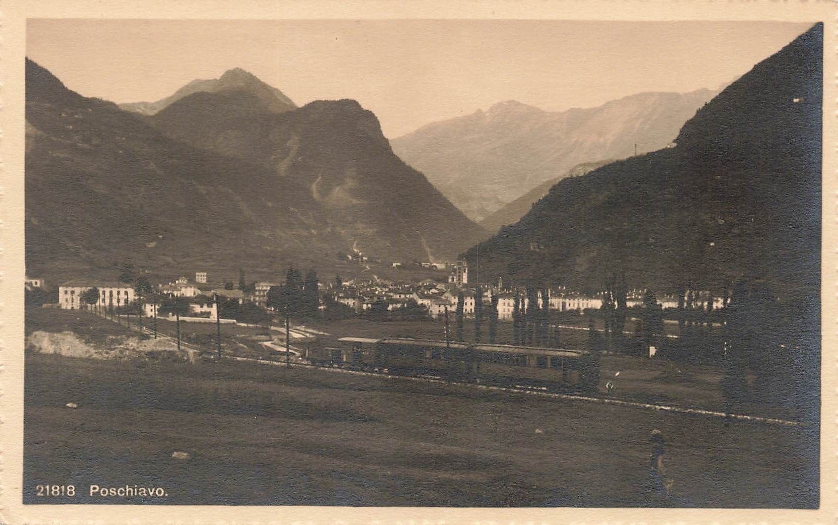 Cartoline postali: Poschiavo ferrovia Eisenbahn Zug Bahn – Usato da Biasca venduto da Blenio71