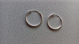 2 Creolen Ohrhänger 925 Sterling Silber 1.2g