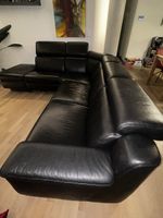 Schwarzes Leader Ecksofa