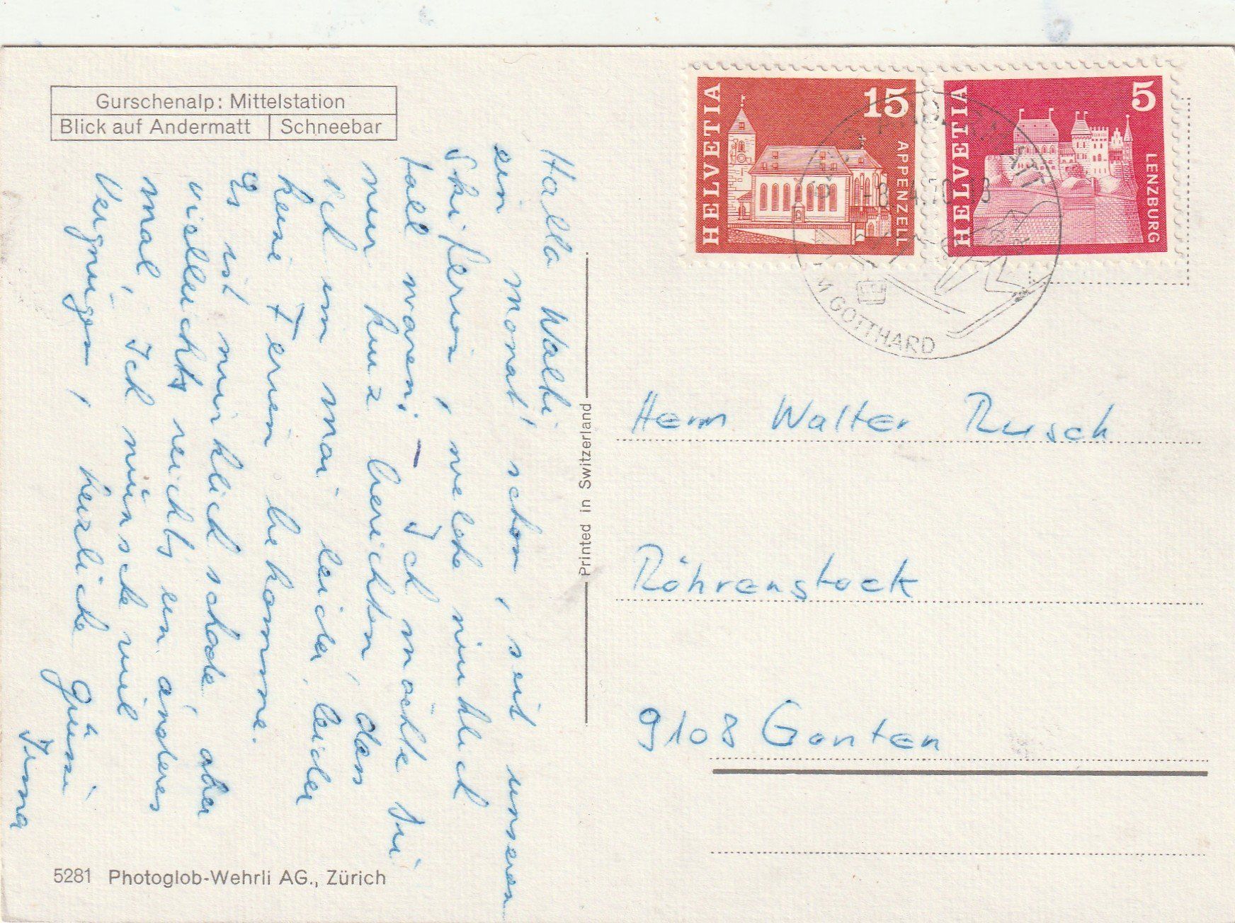 Cartoline postali: Skibetrieb Andermatt – Usato da Lumbrein venduto da made02 1