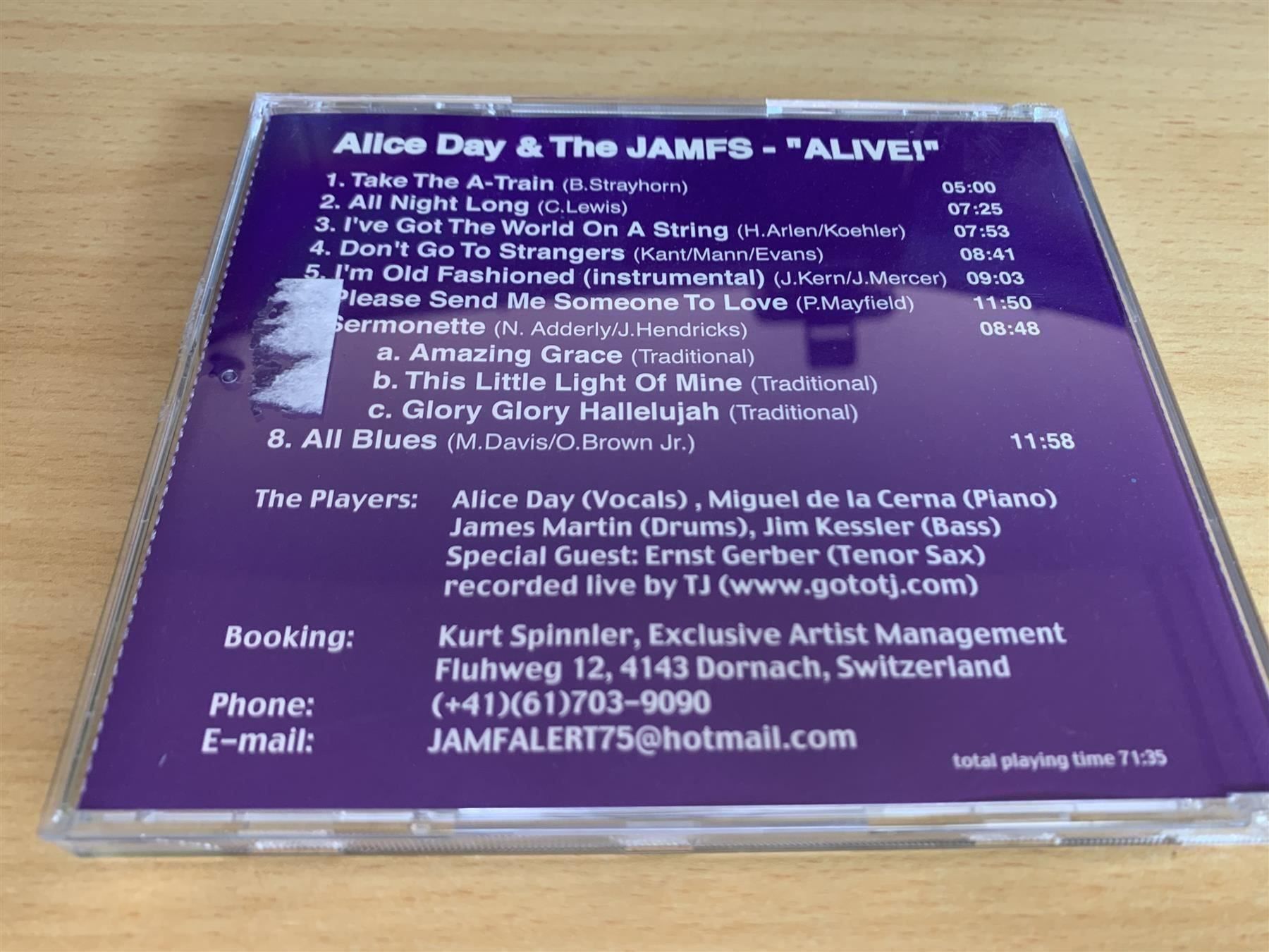 CDs: Alice Day & the jamfs "Alive" - Signiert – Gebraucht aus Rikon im Tösstal von Alpenmutz 1