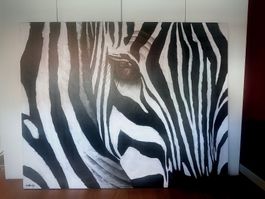 Zebra auf Leinwand – Künstler R. Atkins