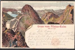 ^Grussvom Pilatus Kulm , Künstlerpostkarte , gel. 1899