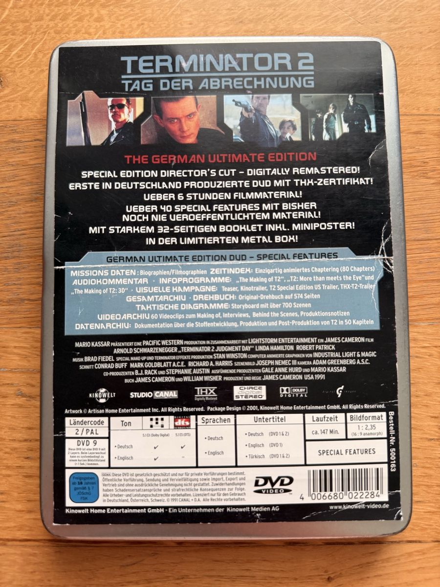 Tous les DVDs: Terminator 2 Judgment Day - DVD German Ultimate Edition – D'occasion à Kölliken par nerdorado 1