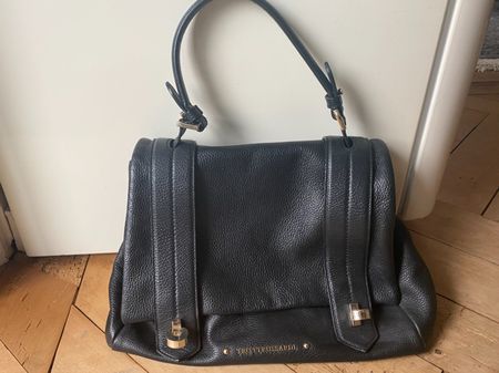Sac à Main Cuir Véritable Noir – Taille Moyenne – Jamais Porté