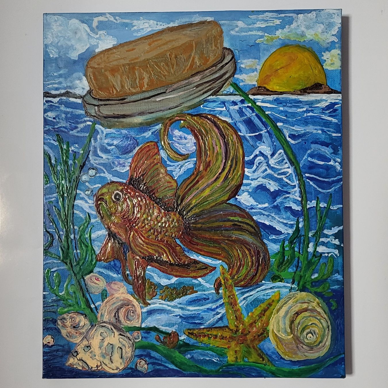 Poster & Bilder: Encaustic Bild - verfangen im Glas – Neu (gemäss Beschreibung) aus Meggen von car_rxl6
