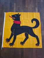 Fahne Toggenburg SG - schwarze Dogge - Gemeindewappen
