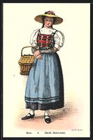Schweiz, Züricherin in Tracht