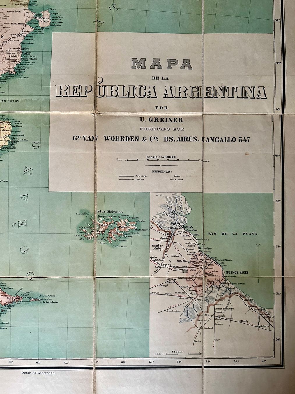 Landkarten & Atlanten: Ulrich Greiner: Mapa de la Republica Argentina 1908 – Gebraucht aus Zürich von allp 4