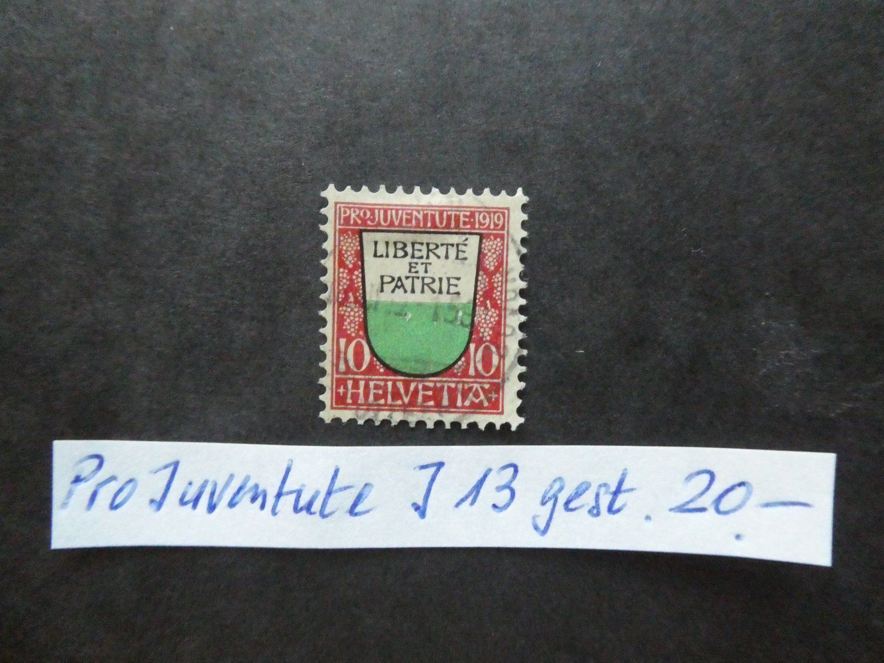 Tutti i francobolli: Pro Juventute 1919 J13 gestempelt – Usato da Lausen venduto da Herbamare01