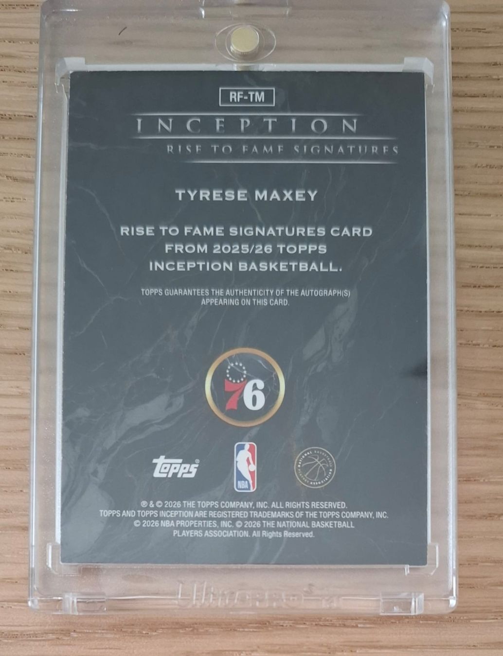 Cartes: Tyrese Maxey Inception auto NBA card – Neuf (Voir description) à Vallorbe par ant_75wx 1