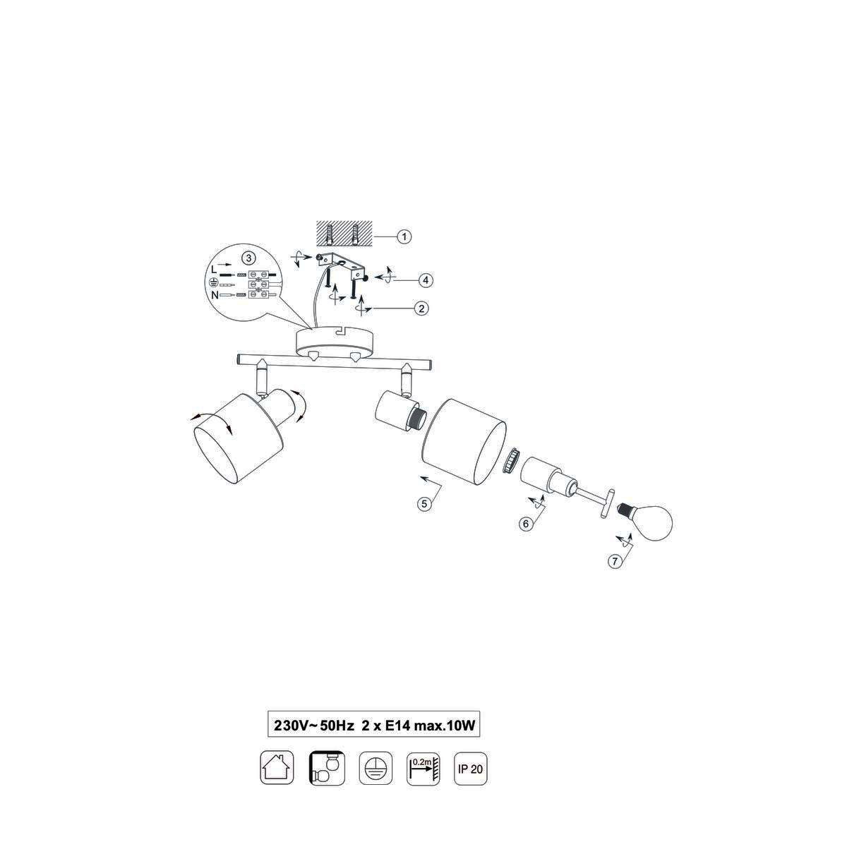 Lampade: 2er Strahler, 37 cm x 10 cm – Nuovo (secondo la descrizione) da Kreuzlingen venduto da Smart-Light 5