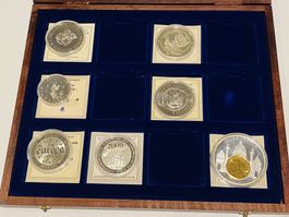 Box 7x Münze Medaille Rubel Sydney Zertifikat Neusilber 235g