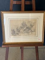Dessin original J. Jacottet 1845 cadre doré état impeccable 