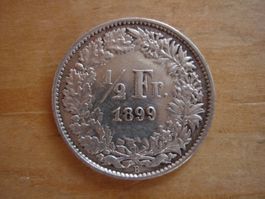 (C1) 1/2 Franken 1899 UNZ-