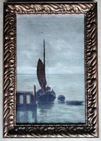 Segelboot Lastkahn Öl auf Leinwand 19. / 20. Jh. unsigniert