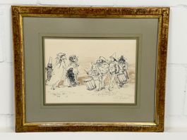Irene Zurkinden Vintage Basel Fasnacht skizze- Signiert 1980
