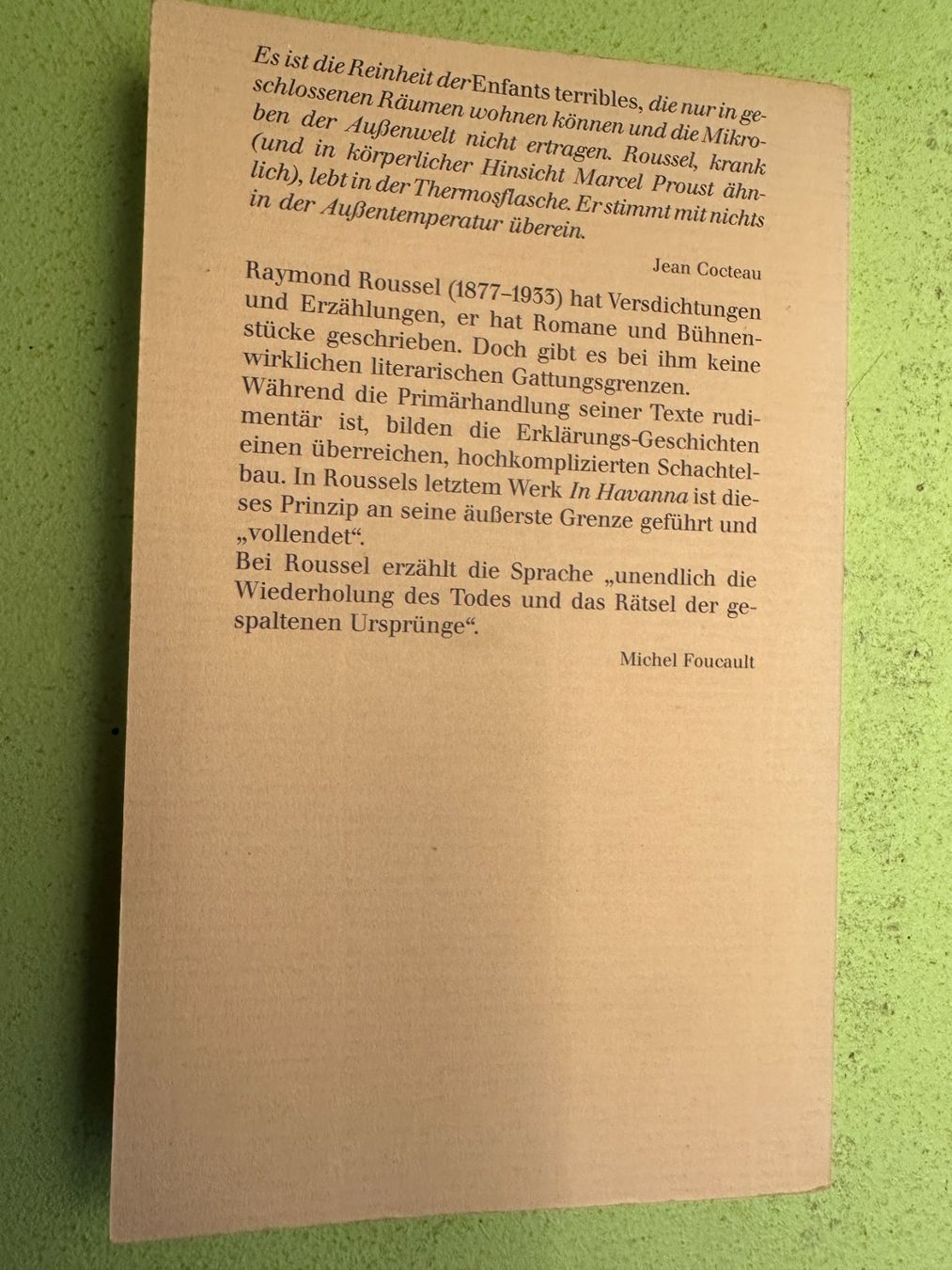 Libri: Raymond Roussel: In Havanna. – Usato da Zürich venduto da allp 8