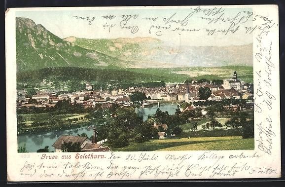 Ansichtskarten: Solothurn, Ortsansicht mit Brücke aus d – Gebraucht aus Berlin von bartko-reher