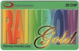 20 CHF RAINBOW Gold - seltene Prepaid Telefonkarte