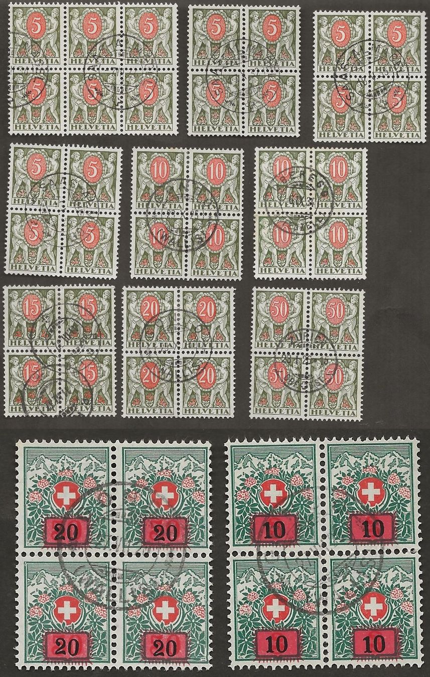 Tous les timbres: Schweiz Viererblock Portomarke – D'occasion à Au ZH par xelagreb01