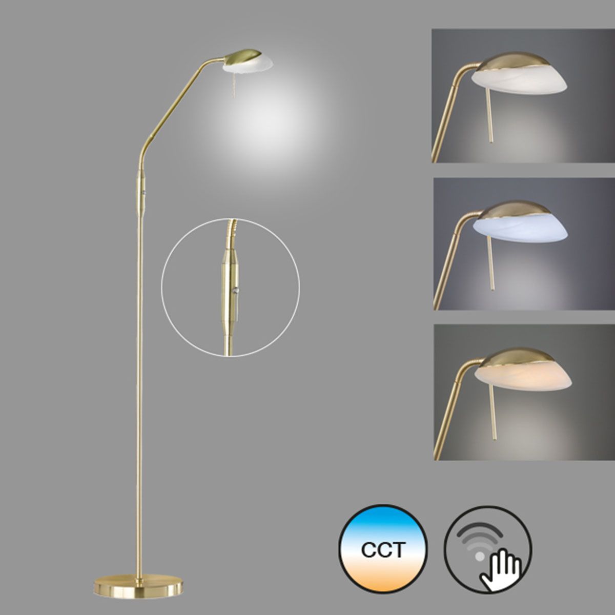 Lampade: LED Stehleuchte, Messing, 160 cm Höhe – Nuovo (secondo la descrizione) da Kreuzlingen venduto da Smart-Light