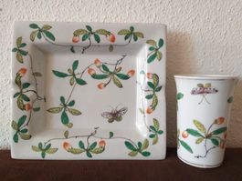 HUA PING TANG ZHI anciens cendrier + verre chinois